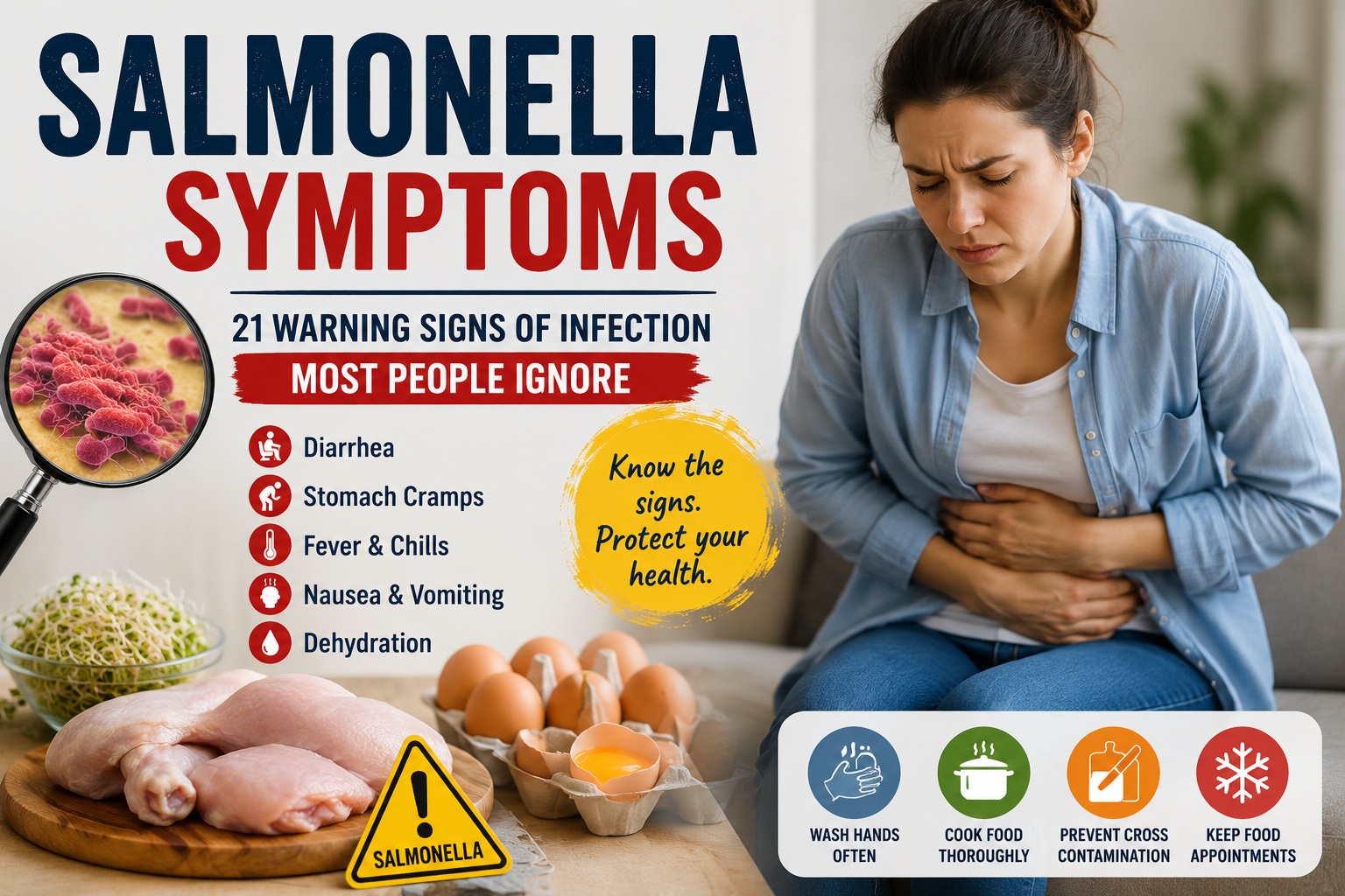 Salmonella Symptoms: 21 Warning Signs of Infection Most People Ignore